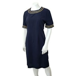 Vintage 80's Navy & Gold Dress
